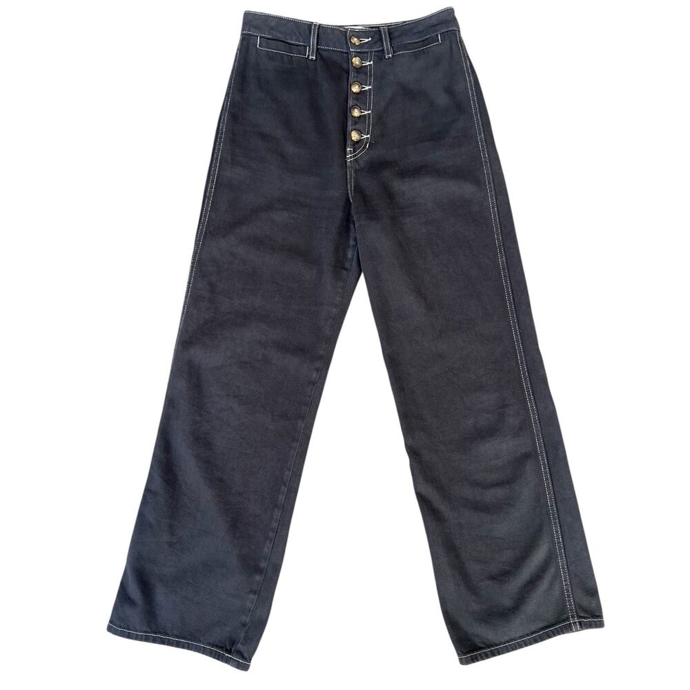 Reformation Jeans Womens 27 Black Lexi High Rise Wide Leg Organic Cotton Pants